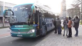 ONBOARD FlixBus electric coach Yutong TCE12  Bristol to Newport [upl. by Kinch]