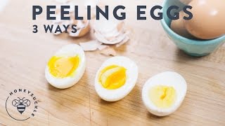 3 Ways to Peel Boiled Eggs  Honeysuckle [upl. by Tice367]