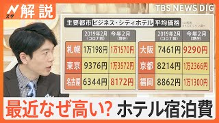 「めちゃくちゃ上がっていますね」なぜ高い？ホテル価格を徹底調査【Nスタ解説】｜TBS NEWS DIG [upl. by Ainnat]