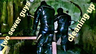 Cleaning up sewer in Viking rubber drysuits [upl. by Arnie]