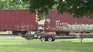 Harristown Illinois Illinois Terminal Railroad and Norfolk Southern Train [upl. by Araiek518]