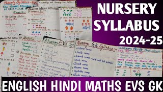 NURSERY All Subjects Syllabus 20242025  LKG CBSEICSE Syllabus  Latest NURSERY Syllabus [upl. by Adiaroz]