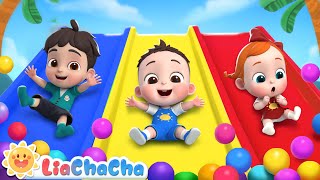 The Slide Song  Playground Song  Slip and Slide Down  Kids Songs amp Nursery Rhymes  LiaChaCha [upl. by Nnazil781]