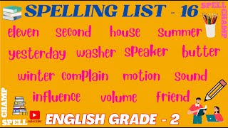 English Grade 2 Spelling List 16 [upl. by Ameekahs]