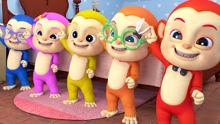 5 Monkeys Song  Five Little Monkeys Jumping On The Bed Nursery Rhymes  Baby amp Kids Songs [upl. by Ocnarf719]