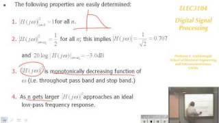 Digital Signal Processing 7 Analogue Filter Design  Prof E Ambikairajah [upl. by Etnaik580]