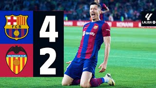 FC BARCELONA 4 vs 2 VALENCIA  LALIGA 202324 MD33 [upl. by Lowney]