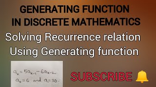 Generating functions in Discrete mathematics  Solving Recurrence relation using Generating function [upl. by Ecnarual]