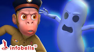 जंगल में भूत चोर  Super Police Bandar Mama  Hindi Rhymes amp Cartoons  Infobells hindicartoons [upl. by Nnayr751]