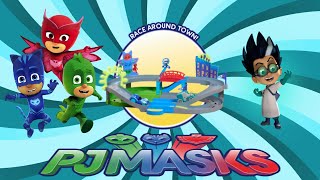 PJ Masks Toys Nighttime Adventures Rev N Rumblers Race Track Playset Toys R Us Toys Catboy Gekko Car [upl. by Idoux241]