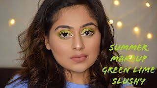 LIME GREEN EYE MAKEUP  SUMMER 2018 [upl. by Aikam714]