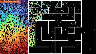 Solving a maze with LennardJones particles and gravity [upl. by Elleirb]