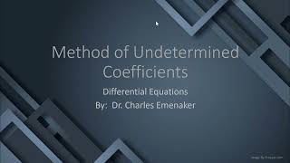 Undetermined Coefficients [upl. by Jacobsohn741]