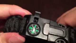 550 Paracord Outdoor Survival Bracelet with Whistle Compass and Fire Starter [upl. by Alda]