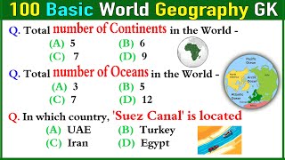 100 GEOGRAPHY GK  World Geography GK  Geography Quiz MCQ Questions General Knowledge [upl. by Esiralc805]