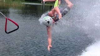 40 mph faceplants while Barefoot Waterskiing [upl. by Feil]