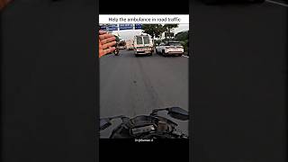 Help the ambulance in road traffic shorts biker help rider ambulance [upl. by Arihas]