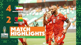 HIGHLIGHTS  Equatorial Guinea 🆚 GuineaBissau TotalEnergiesAFCON2023  MD2 Group A [upl. by Ylla]