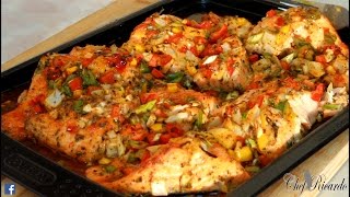 Season Salmon Oven Bake At Home  Recipes By Chef Ricardo [upl. by Adli155]