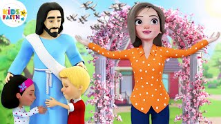 Good Morning Jesus  More Bible Songs  Kids Faith TV [upl. by Linzy]