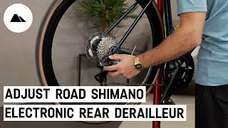 How to adjust your road Shimano electronic rear derailleur [upl. by Ramon]