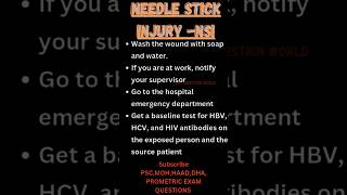 MLTquestionworld NEEDLE STICK INJURY NSI LAB TECHNICIANNURSEnsi labtechnician mltnurses [upl. by Entroc]