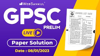 GPSC 1 amp 2 Prelims Paper Solution  8 January 2023  GPSC પ્રિલિમ્સ પેપર સોલ્યુશન  WebSankul [upl. by Prima]