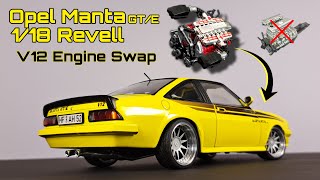 Opel Manta GTE V12 Engine Swap 118 Revell Restoration [upl. by Gannie]