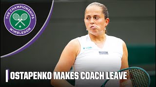 Jelena Ostapenko makes coach LEAVE her player box during match 👀  Wimbledon on ESPN [upl. by Nnylsia]