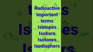 Isotopes Isobar Isotones and Isodiaphers Radioactive terms important terms of radioactive element [upl. by Reyotal]