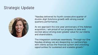 Nasdaq NDAQ Q3 2024 Earnings Presentation [upl. by Church294]