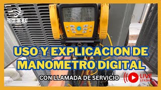 Uso y explicación del manómetro digital en una llamada de servicio que requirió la recarga de gas [upl. by Naynek]