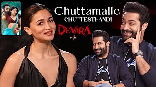 Alia Bhatt Cutely Sings Chuttamalle Song  Devara X Jigra Interview  Janhvi Kapoor  News Buzz [upl. by Erminna270]