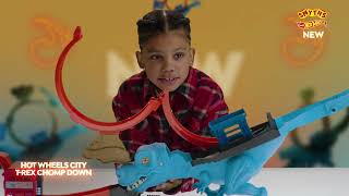 New Hot Wheels City TRex Chomp Down  Unboxing with Smyths Toys [upl. by Irtimed978]