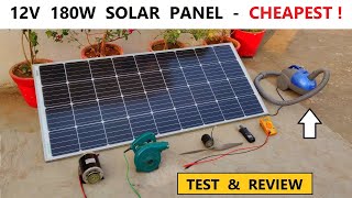 12V 180W Solar Panel  Monocrystalline   Full Test amp Review with DC Motor [upl. by Ettolrahc827]