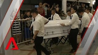 Aloysius Pangs casket arrives at MacPherson Lane [upl. by Rufe144]