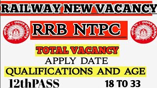 RAILWAY NEW VACANCYRRB NTPC UNDER GRADUATERRB NTPC 2024 [upl. by Pergrim207]