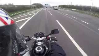 Suzuki GW250 Inazuma UK motorway ride [upl. by Lillis233]