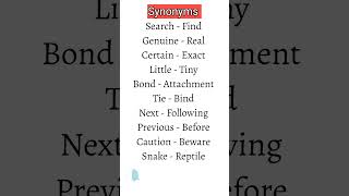 Synonyms  Towards English  Learn English  shorts ytshorts viralshorts [upl. by Odnomor]