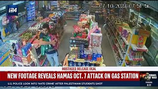 New footage from October 7 shows Hamas terrorists attacking and looting gas station [upl. by Noitsuj]