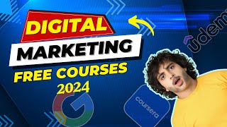 FREE Digital Marketing Courses With CERTIFICATIONS 2024 [upl. by Eiramllij]