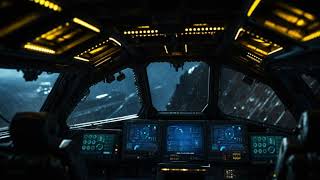 Spaceship Cockpit from Rainy Exoplanet Atmosphere SciFi Ambiance for Sleep Study Relaxation [upl. by Ewall]