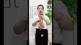 Tie tutorial 🎀 Silk scarf wearing style 窍小门 丝巾系法 scarf silkscarf fashion shorts [upl. by Dhruv]