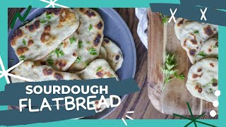 Easy Sourdough Flatbread Recipe With Active Starter Or Discard  No Yeast [upl. by Anecusa]