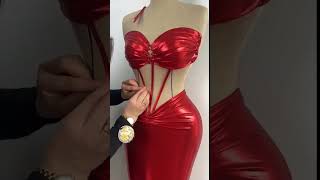 Creating a Stunning Draped Evening Gown on a Mannequin very easy shorts [upl. by Suhcnip]