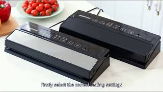 GERYON Vacuum Sealer Machine Automatic Food Sealer for Food Savers wStarter KitLed Indicator [upl. by Anirehc]