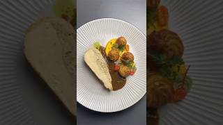 Chicken ballotine with green olive carrot mousseline and dauphine potatoes food cooking recipe [upl. by Fogarty]