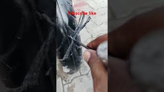 Tubeless puncture lagana sikhenshorts trending automobile tyre [upl. by Barrus]