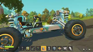 Scrap Mechanic Survival wishbone suspension with simulated rack and pinion steering [upl. by Fletch953]