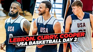 LeBron James amp Steph Curry vs Cooper Flagg During USA Basketball Scrimmage [upl. by Haerdna]